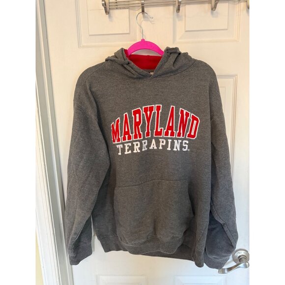 Old Varsity Brand Maryland Terrapins Long Sleeve Hoodie Size Large - Picture 1 of 4